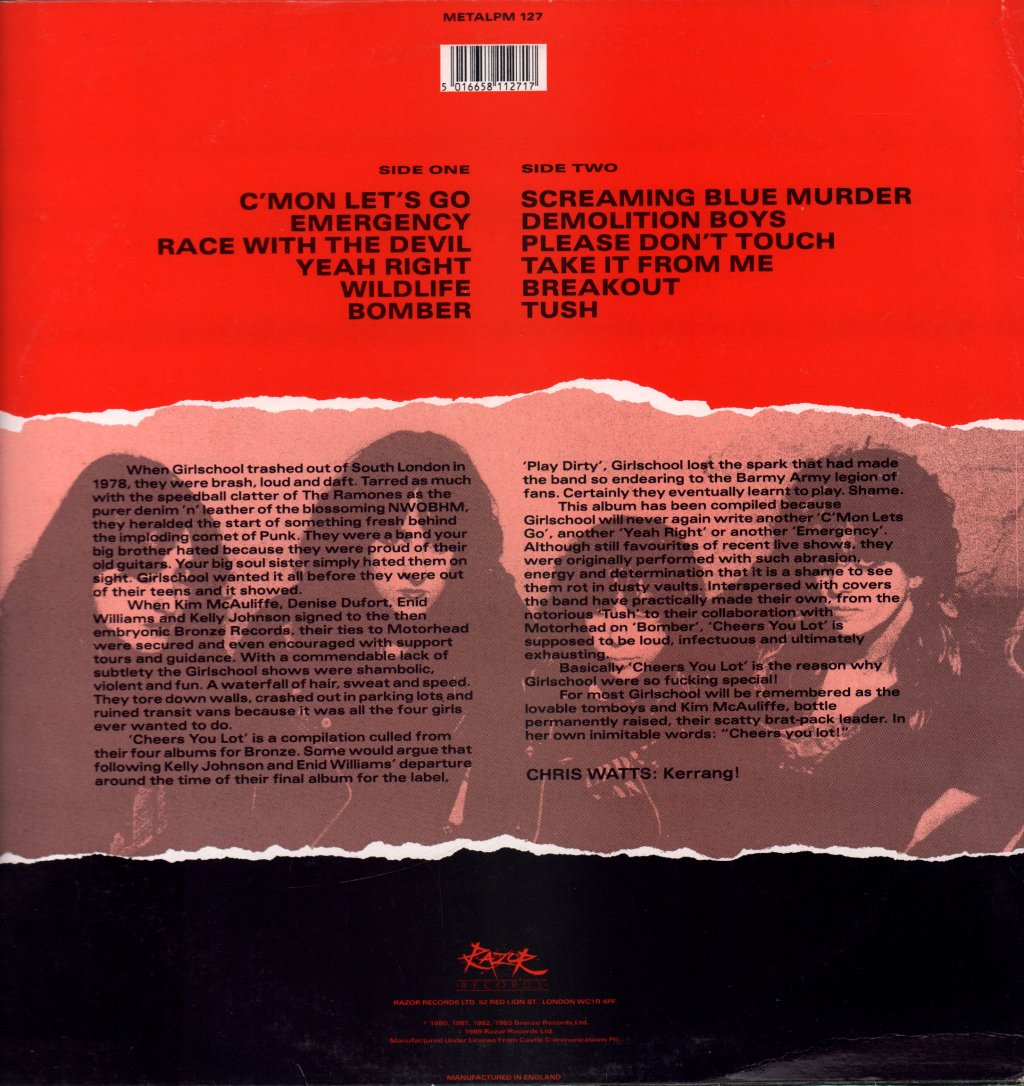 Girlschool - Cheers You Lot! - Lp