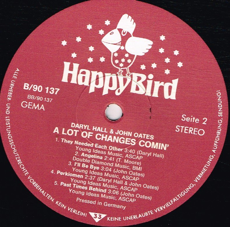 Hall And Oates - A Lot Of Changes Comin' - Lp