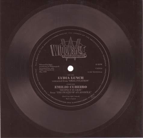 Lydia Lunch - Extracted From 'Oral Fixation' / 'Respect Is Gray' From 'The Death Of An Asshole' - 7 Inch