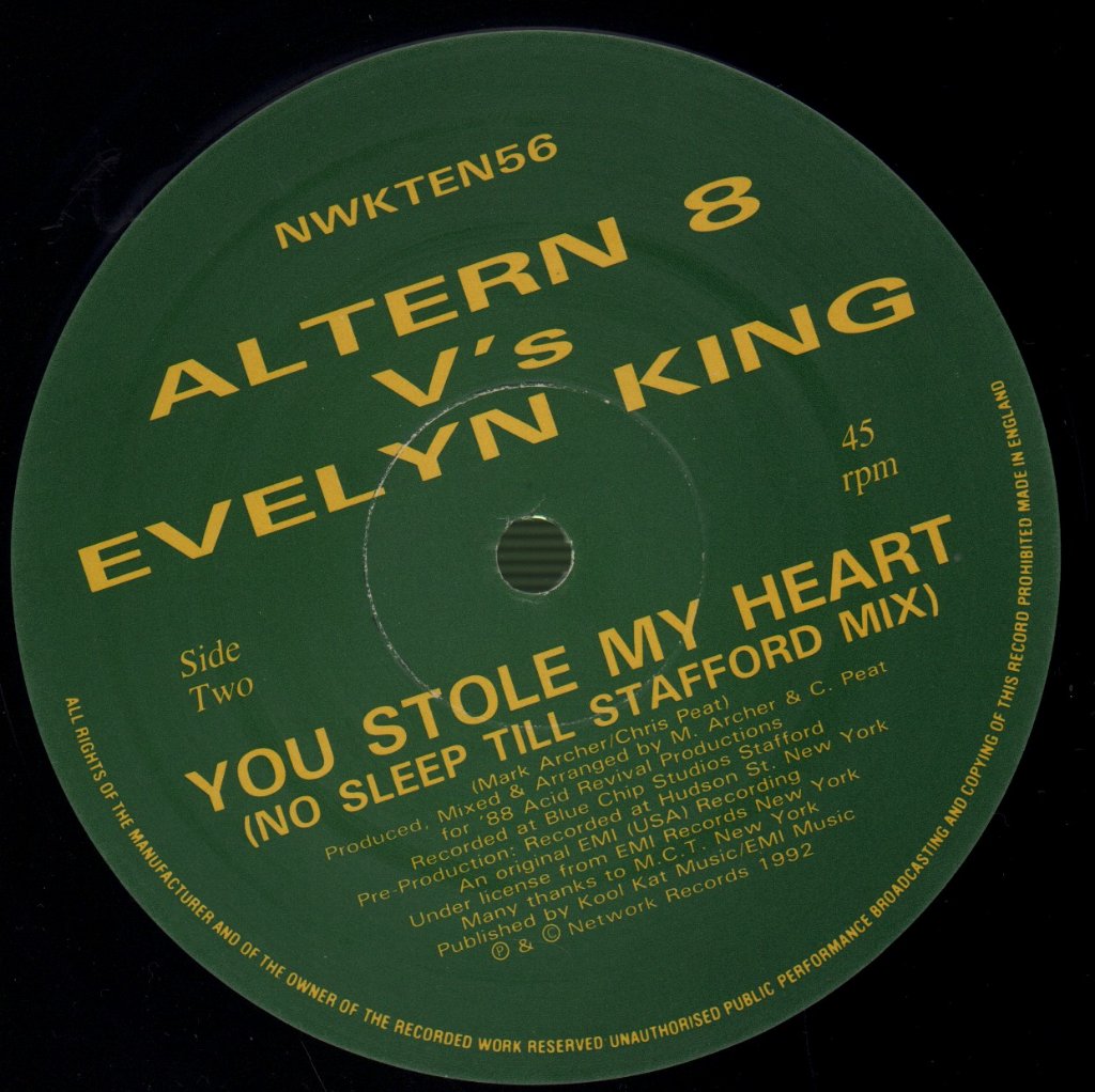 Altern 8 vs Evelyn King - Shame - 10 Inch