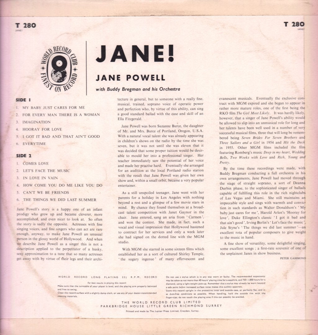 Jane Powell - Jane - Lp