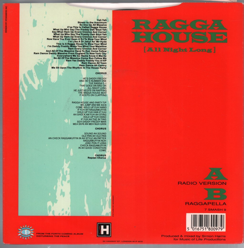 Simon Harris Starring Daddy Freddy - Ragga House - 7 Inch