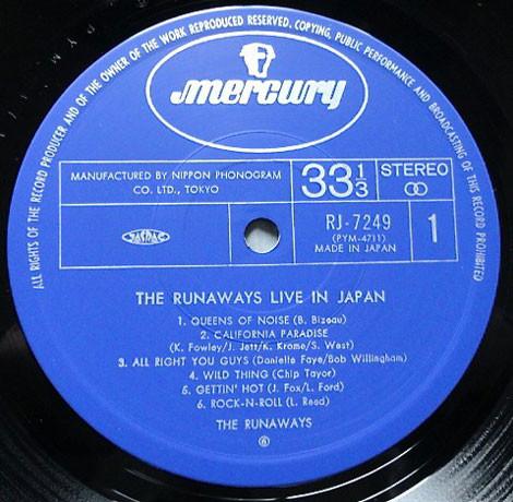 Runaways (Female Rock Group) - Live In Japan - Lp