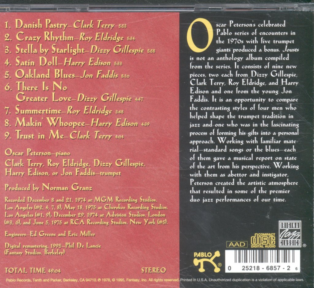 Oscar Peterson And The Trumpet Kings - Jousts - Cd