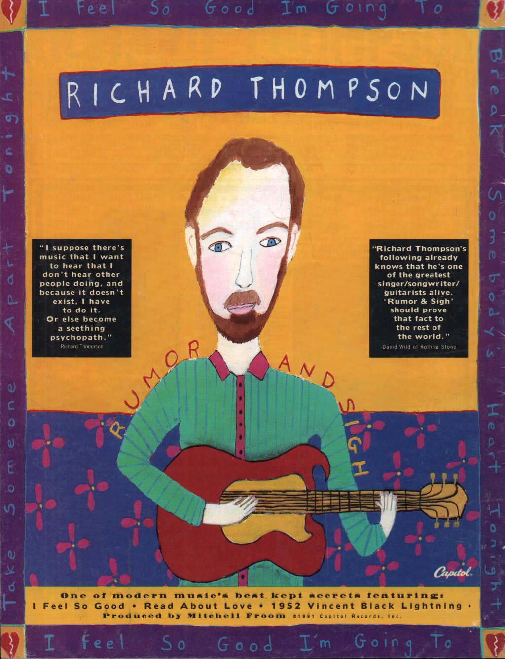 Richard Thompson - rumor and sigh - Tour Programme