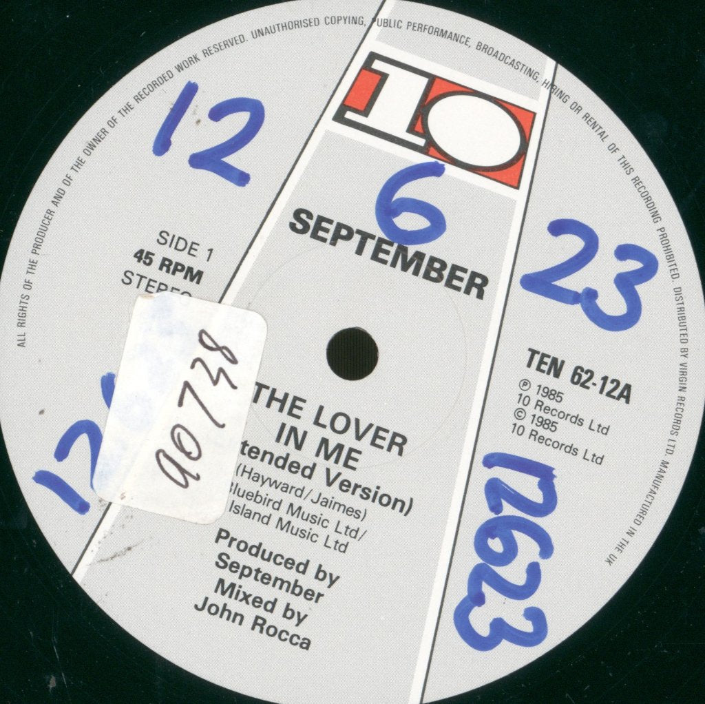 September (2) - Lover In Me (Extended Version) - 12 Inch
