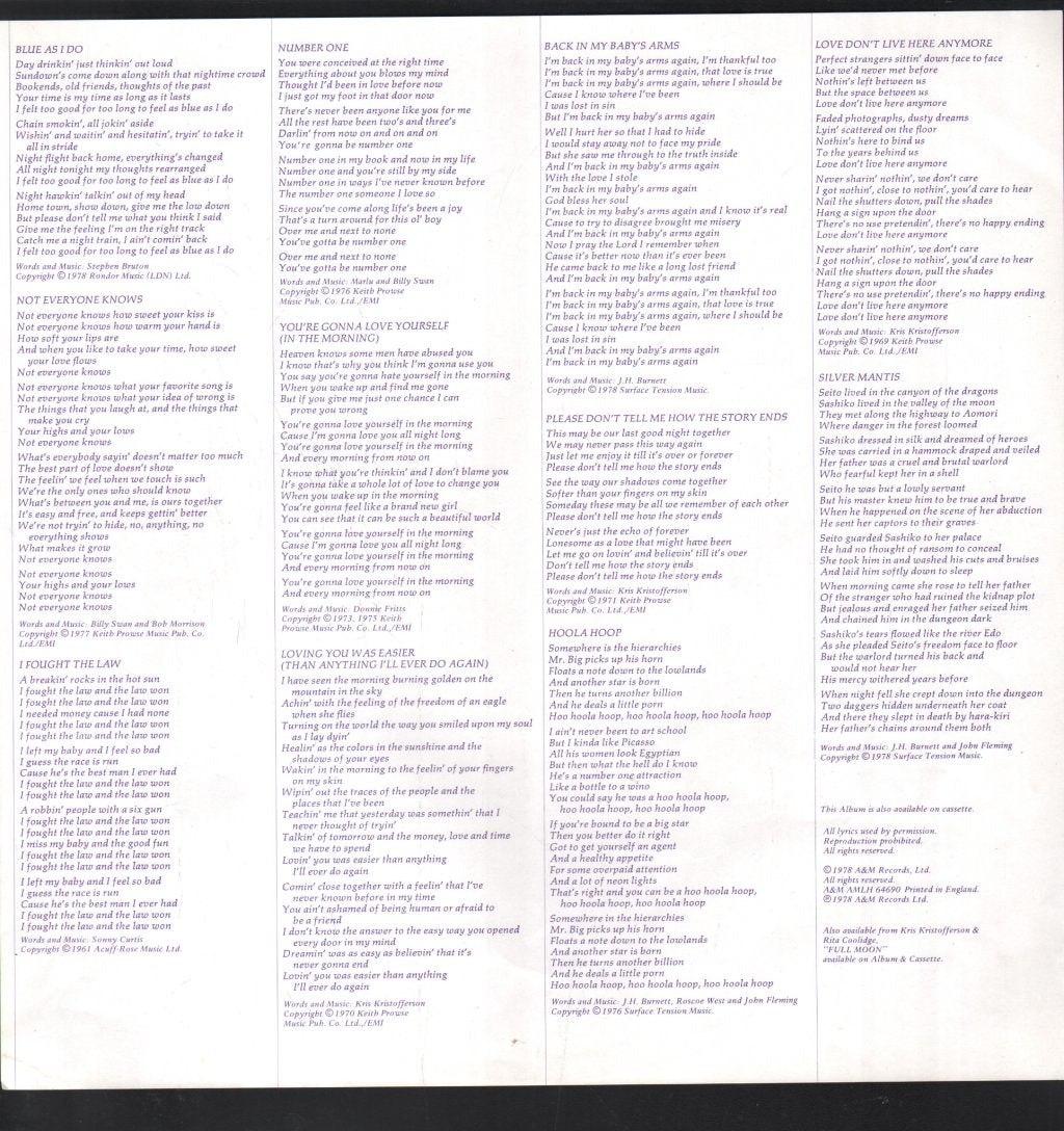 Kris Kristofferson And Rita Coolidge - Natural Act - Lp