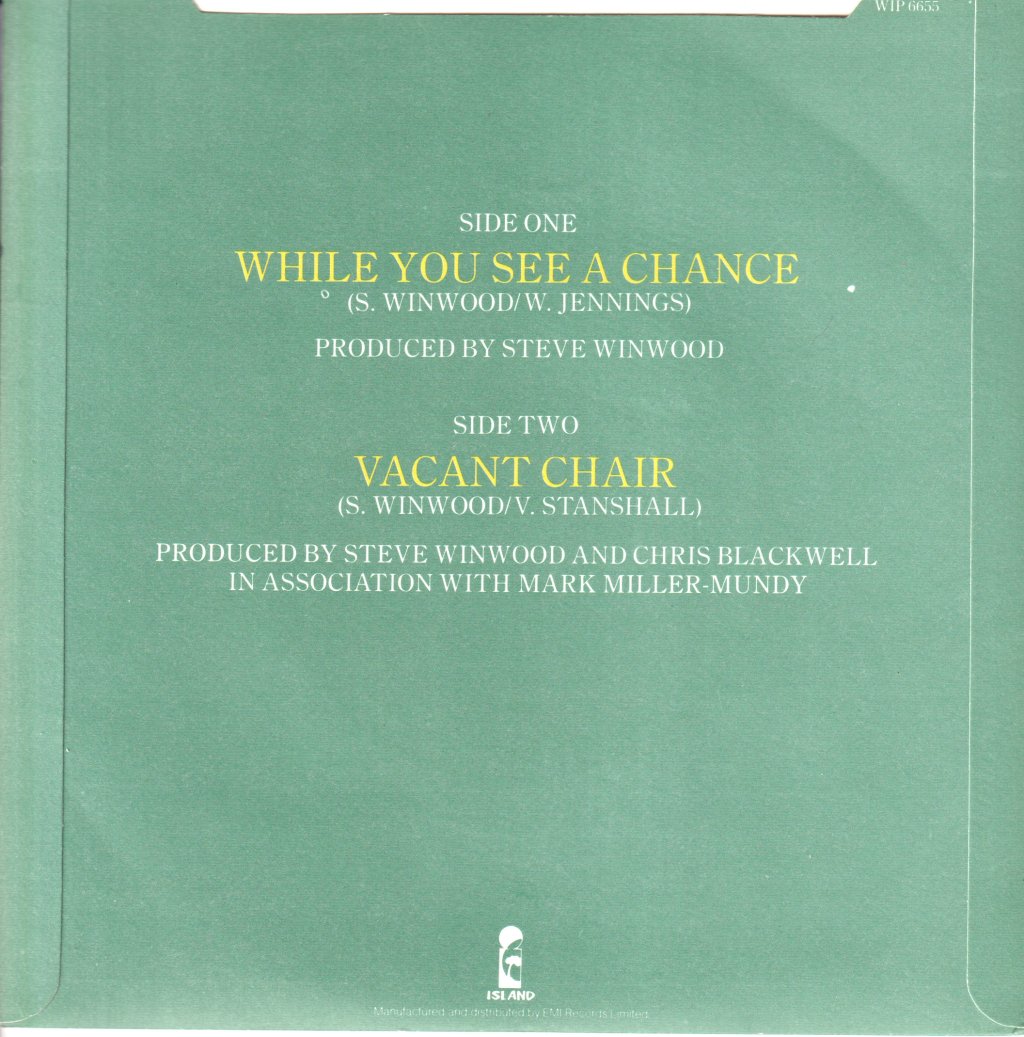 Steve Winwood - While You See A Chance - 7 Inch
