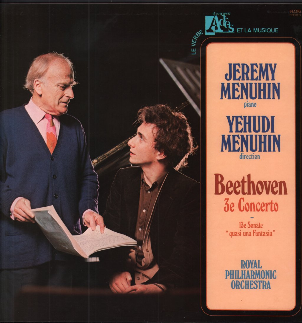 Jeremy Menuhin / Yehudi Menuhin / Royal Philharmonic Orchestra - Beethoven - 3e Concerto / 13e Sonate "Quasi Una Fantasia" - Lp