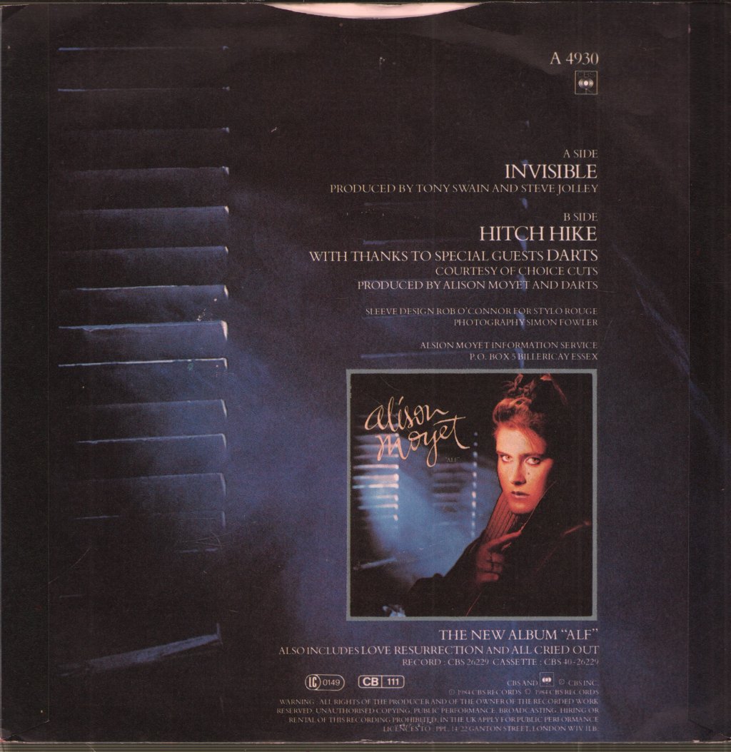 Alison Moyet - Invisible - 7 Inch