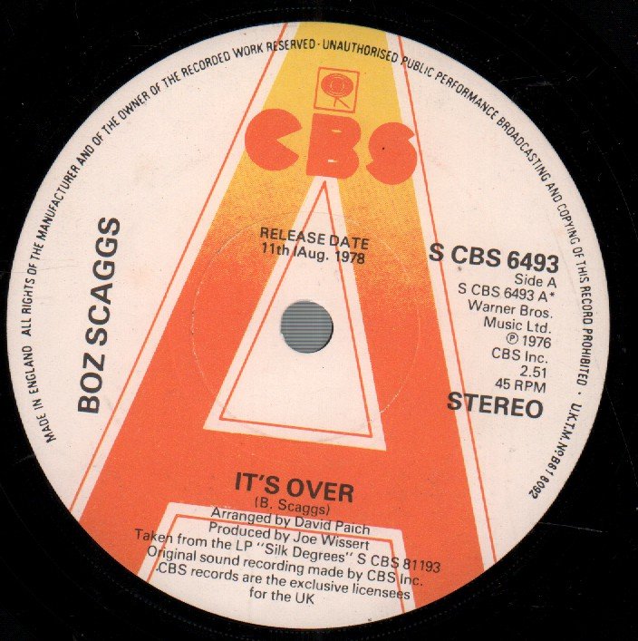 Boz Scaggs - It's Over - 7 Inch