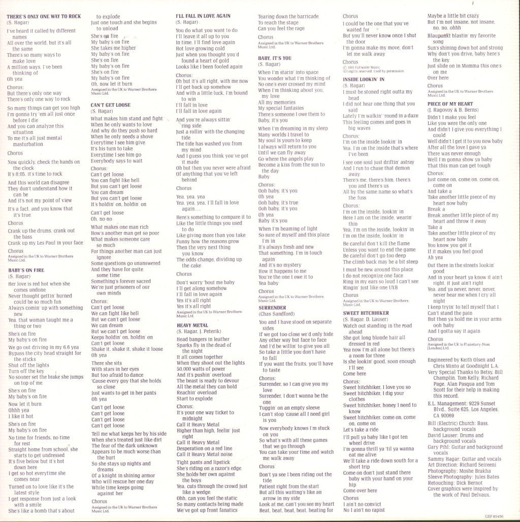 Sammy Hagar - Standing Hampton - Lp