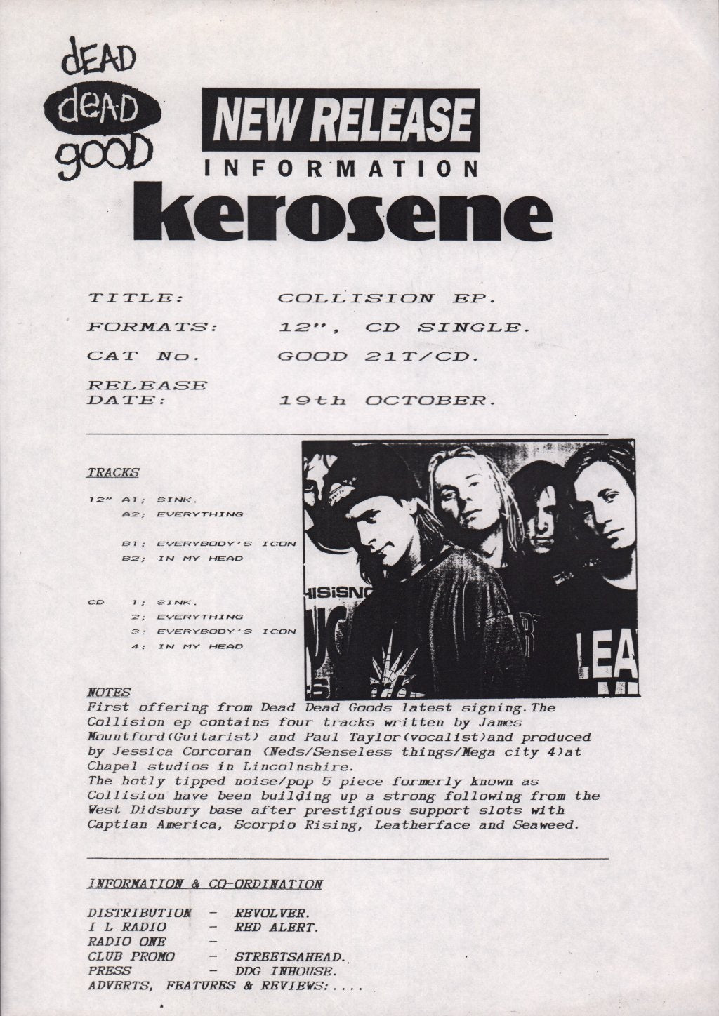 Kerosene - Collision Ep - 12 Inch