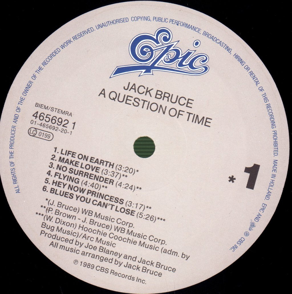 Jack Bruce - A Question Of Time - Lp