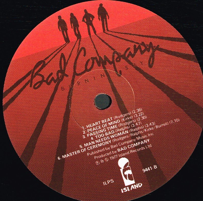 Bad Company (Rock Group) - Burnin' Sky - Lp