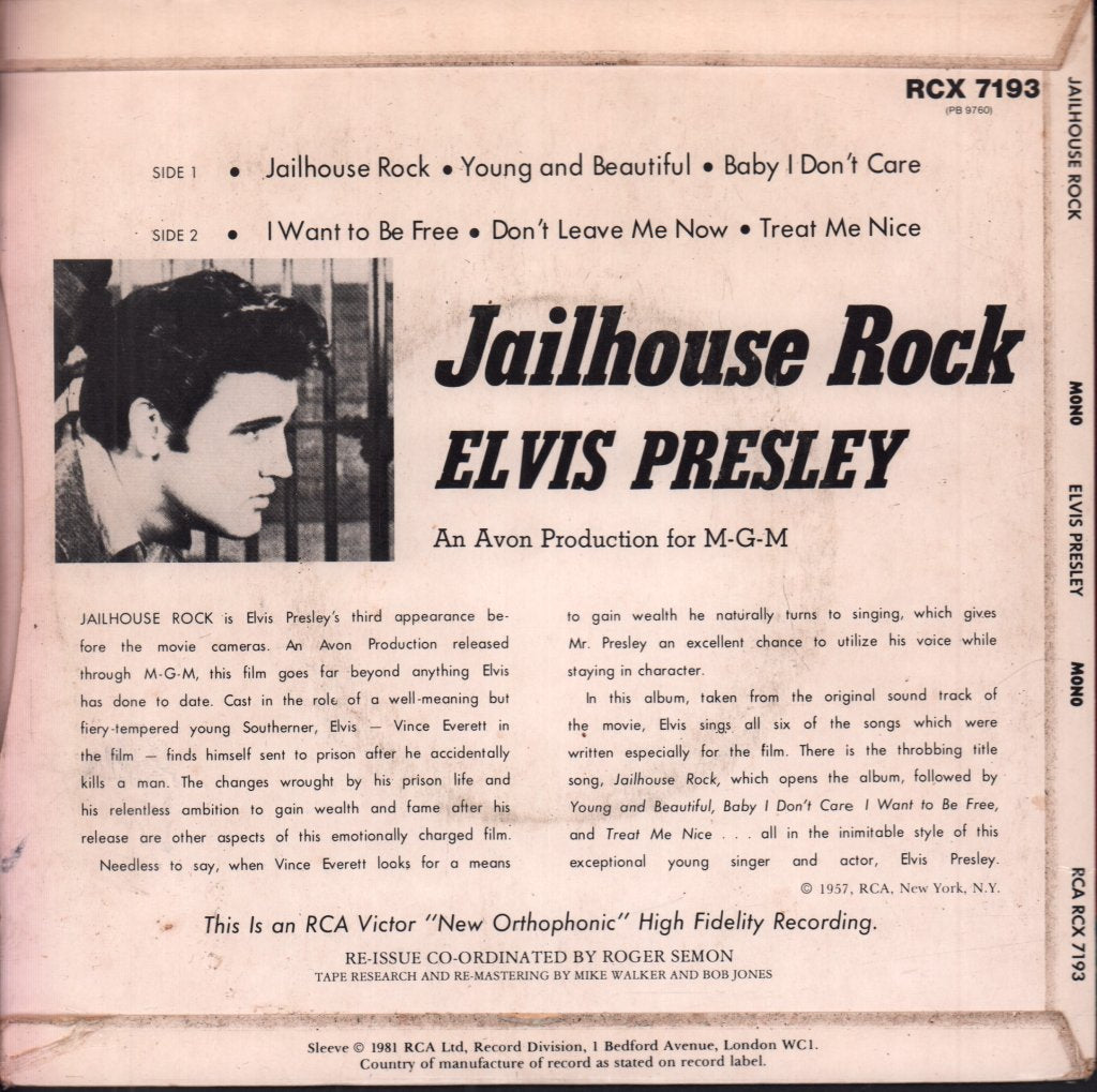Elvis Presley - Jailhouse Rock - 7 Inch