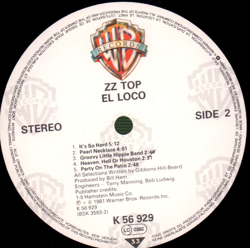 ZZ Top - El Loco - Lp