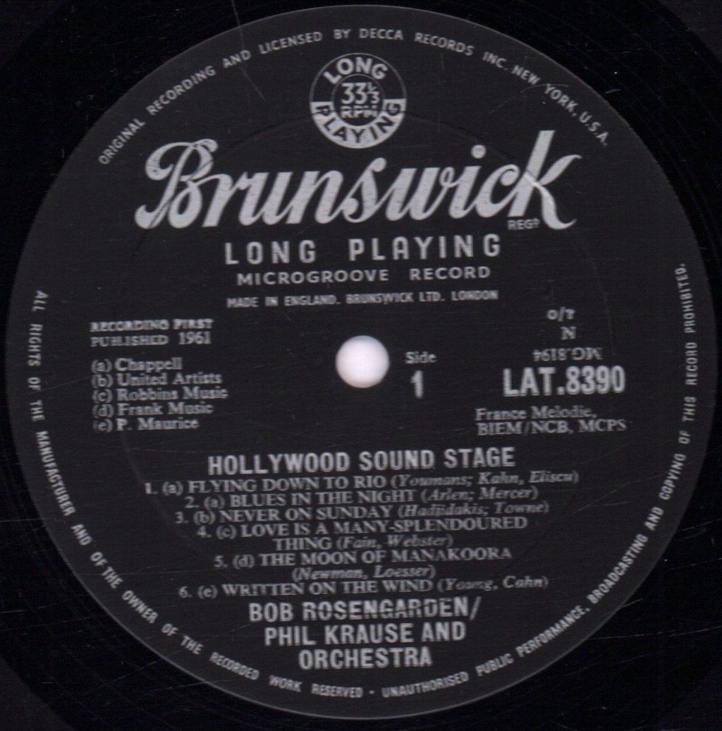 Bob Rosengarden / Phil Krause - Hollywood Sound Stage - Lp