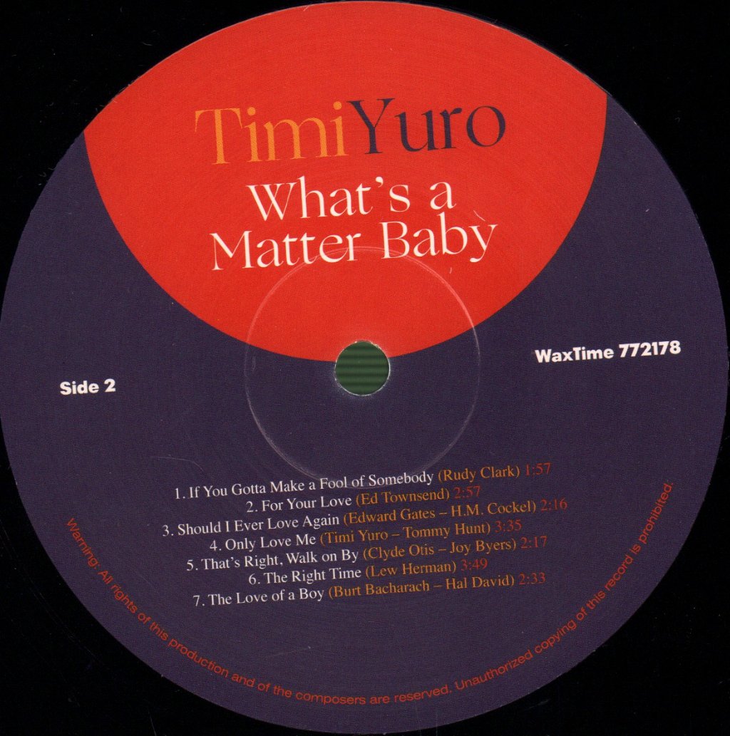 Timi Yuro - What's A Matter Baby - Lp