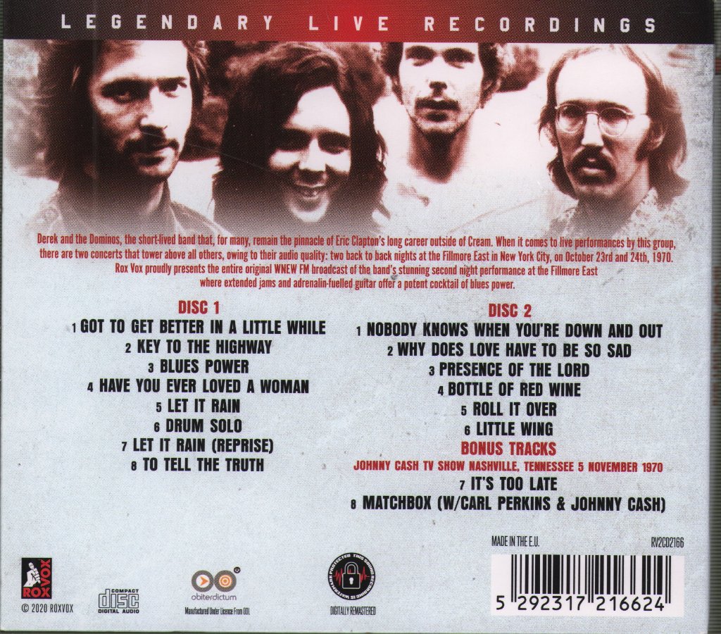 Derek & The Dominos - New York City 1970 - Double Cd