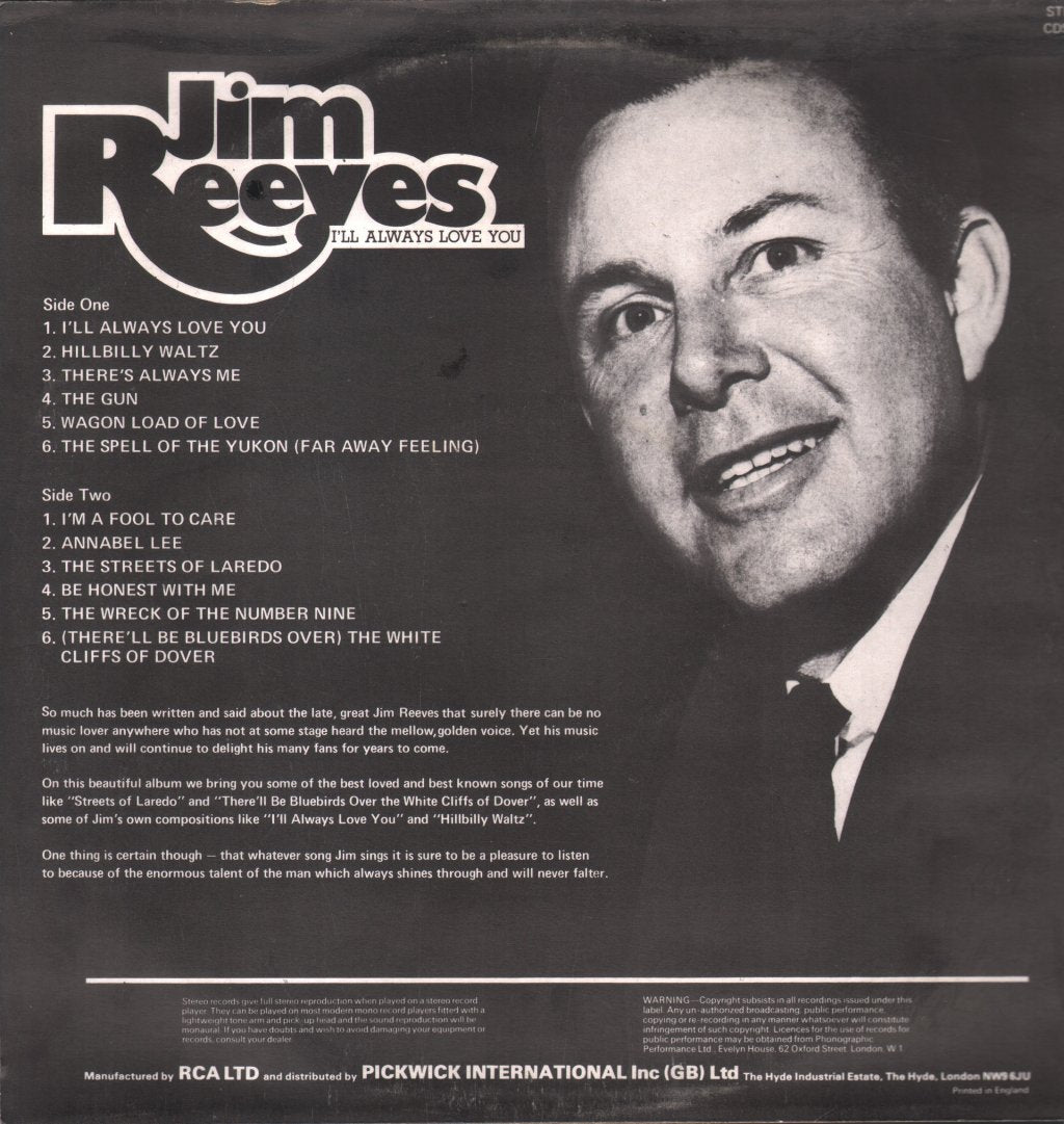 Jim Reeves - I'll Always Love You - Lp