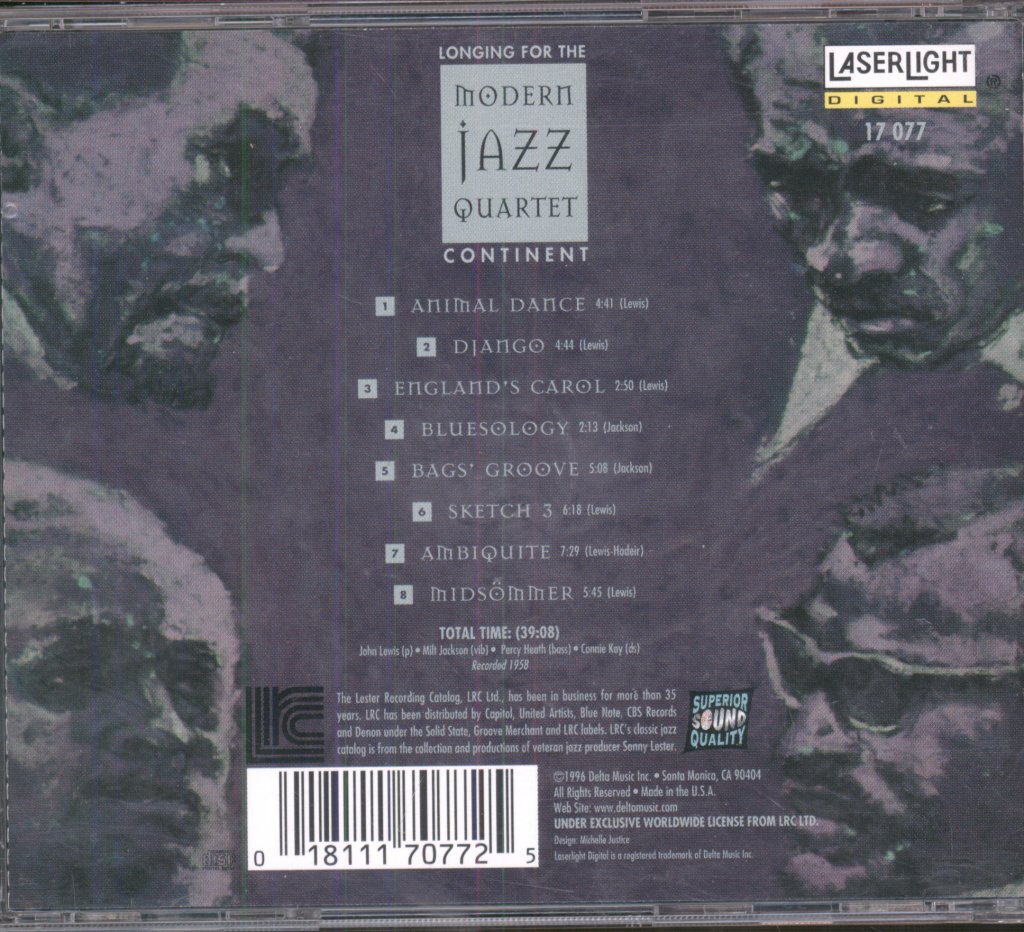 Modern Jazz Quartet - Longing For The Continent - Cd