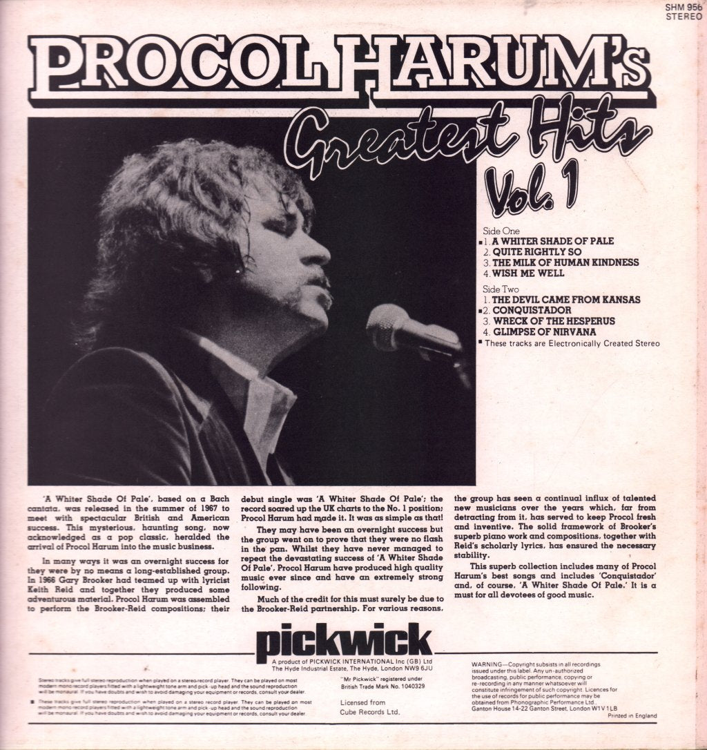 Procol Harum - Greatest Hits Vol 1 - Lp