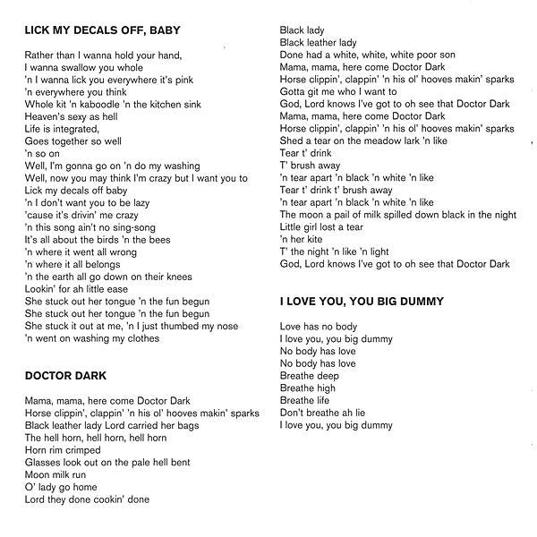 Captain Beefheart And The Magic Band - Lick My Decals Off Baby - Cd