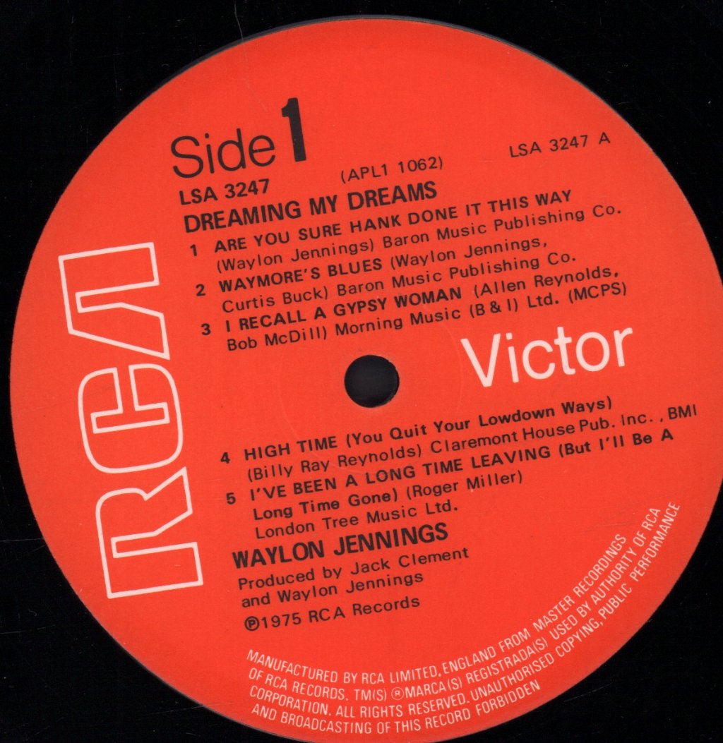 Waylon Jennings - Dreaming My Dreams - Lp