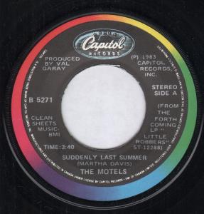 Motels - Suddenly Last Summer - 7 Inch