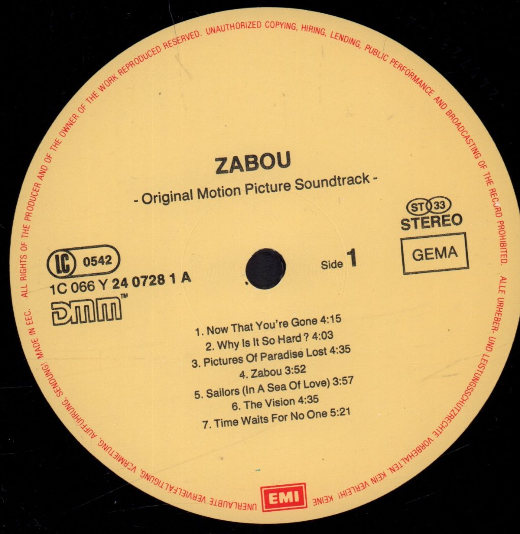 Various Artists - zabou original motion picture soundtrack - Lp