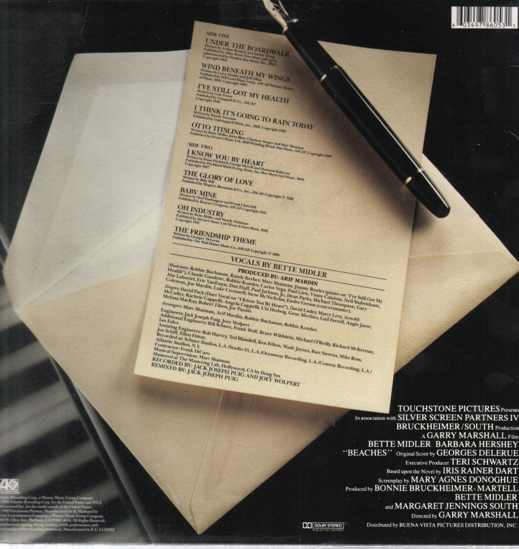Bette Midler - Beaches Original Soundtrack Recording - Lp