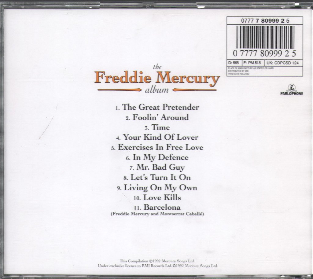 Freddie Mercury - Freddie Mercury Album - Cd