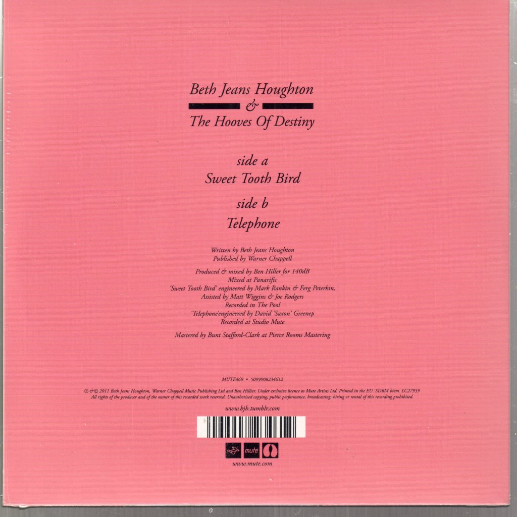 Beth Jeans Houghton And The Hooves Of Destiny - Sweet Tooth Bird - 7 Inch