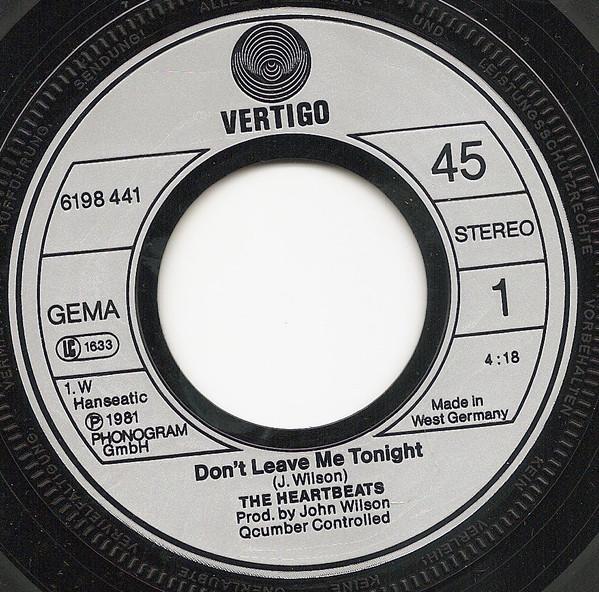 Heartbeats (Early 80'S Mod Group) - Don't Leave Me Tonight - 7 Inch