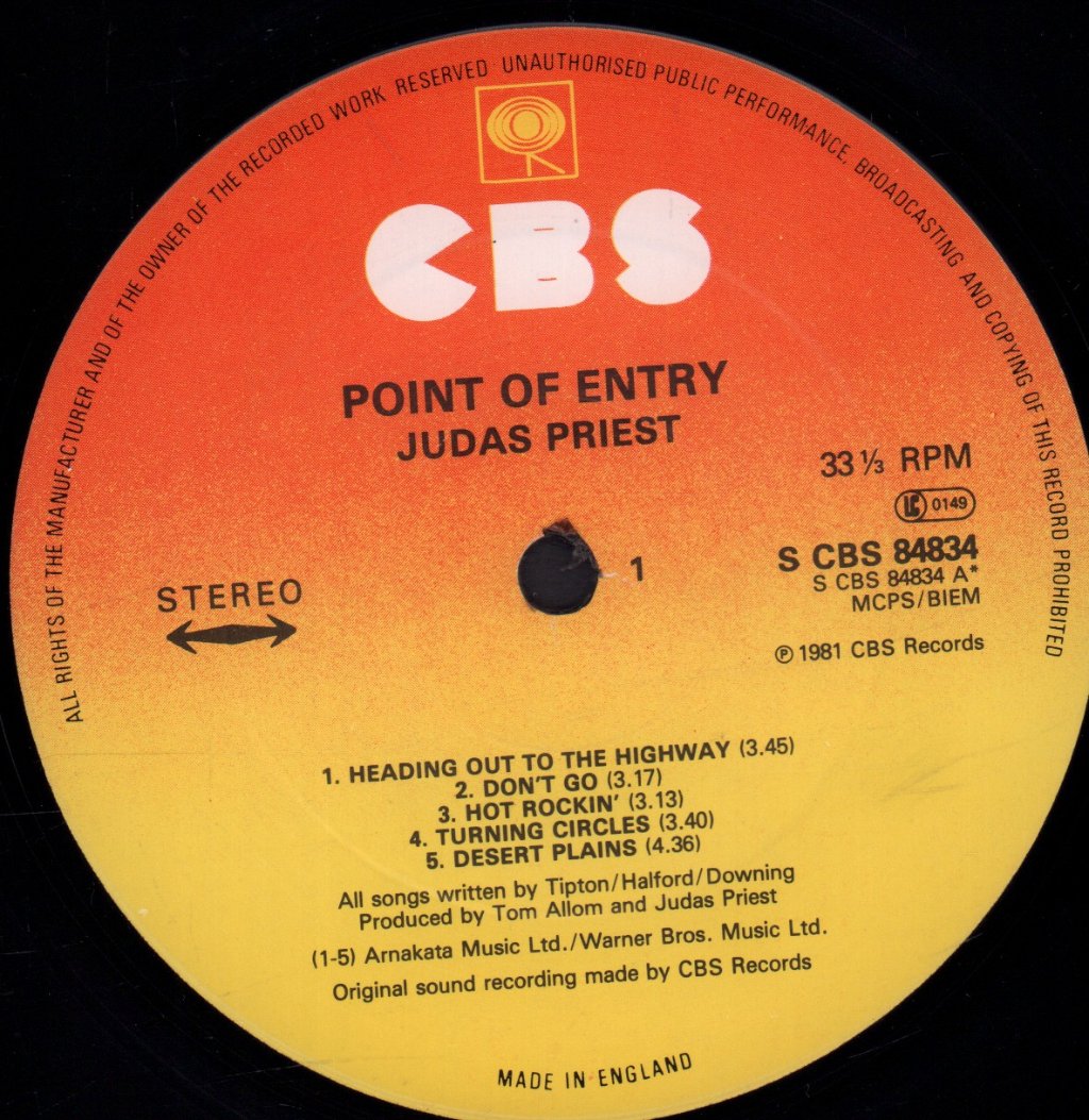 Judas Priest - Point Of Entry - Lp