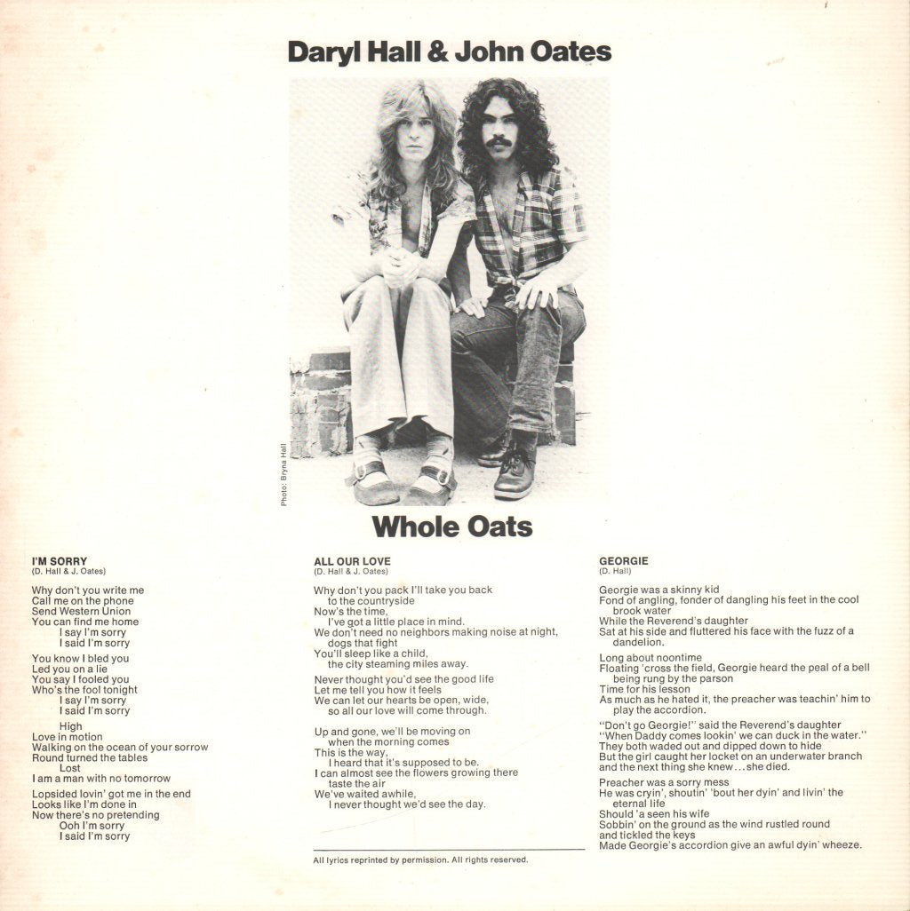 Daryl Hall And John Oates - Whole Oats - Lp
