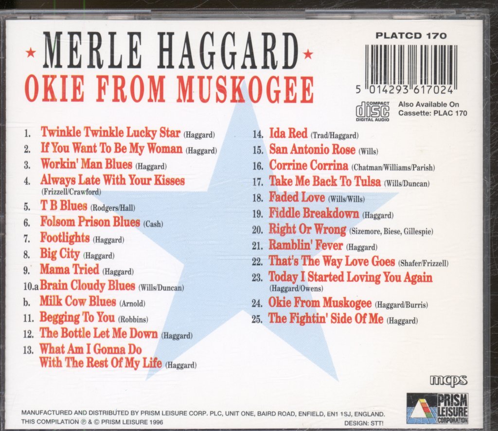Merle Haggard - Okie From Muskogee - Cd