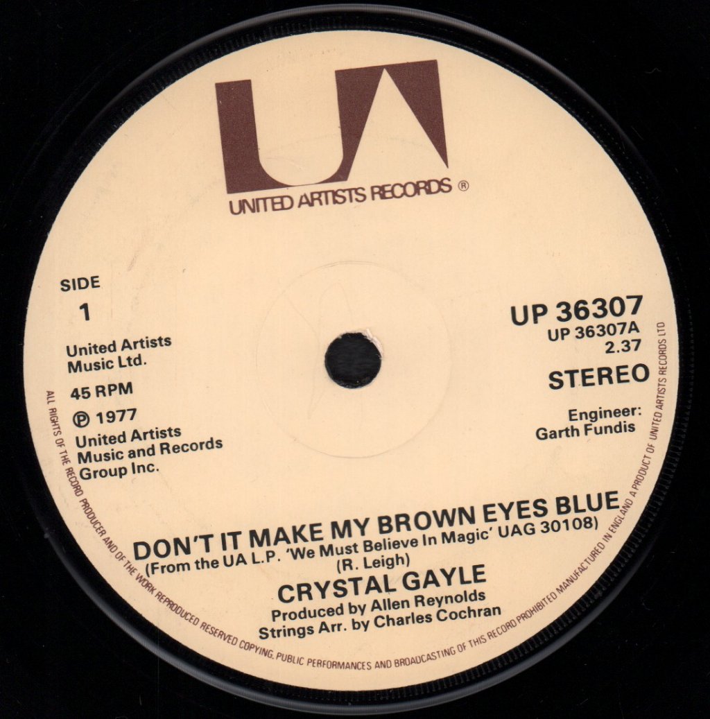 Crystal Gayle - Don't It Make My Brown Eyes Blue - 7 Inch