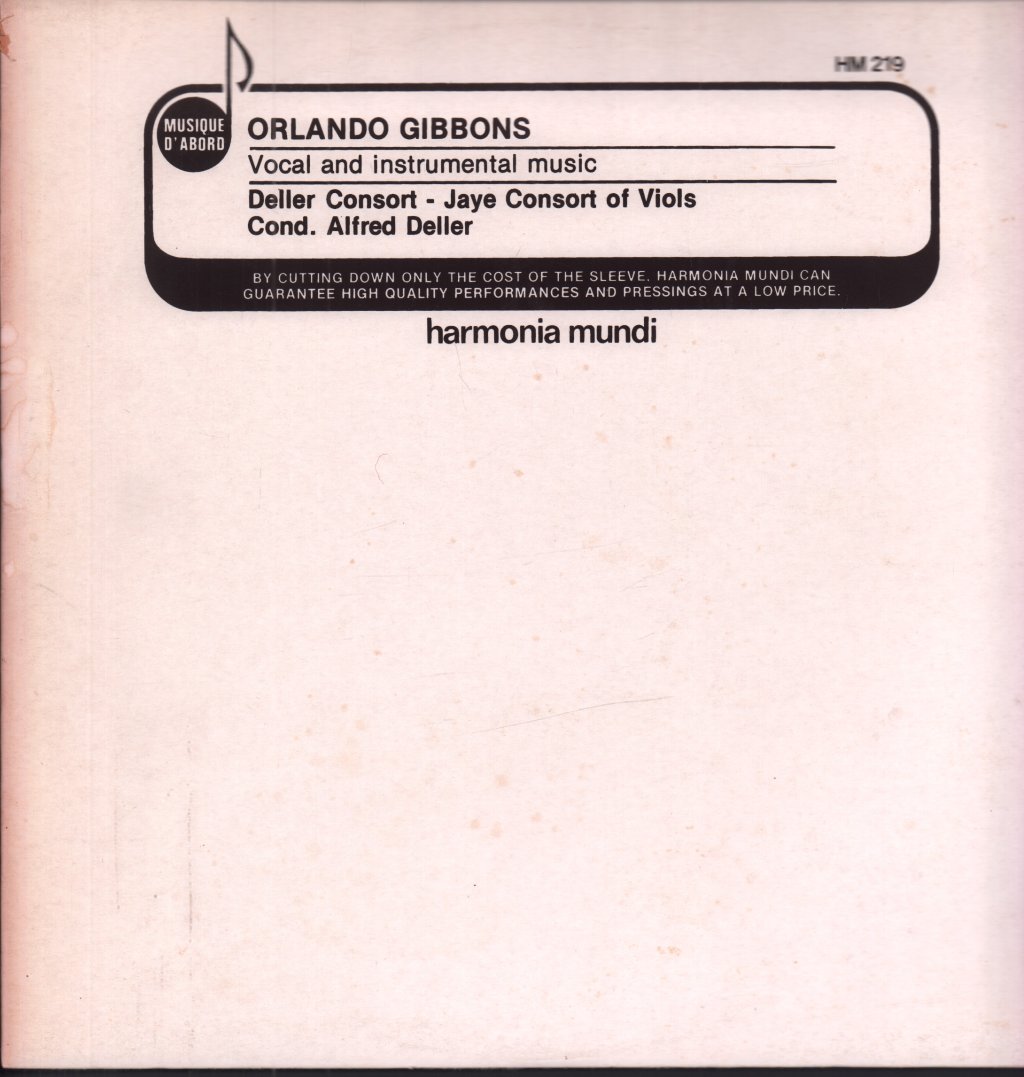 Orlando Gibbons - Vocal And Instrumental Music - Lp