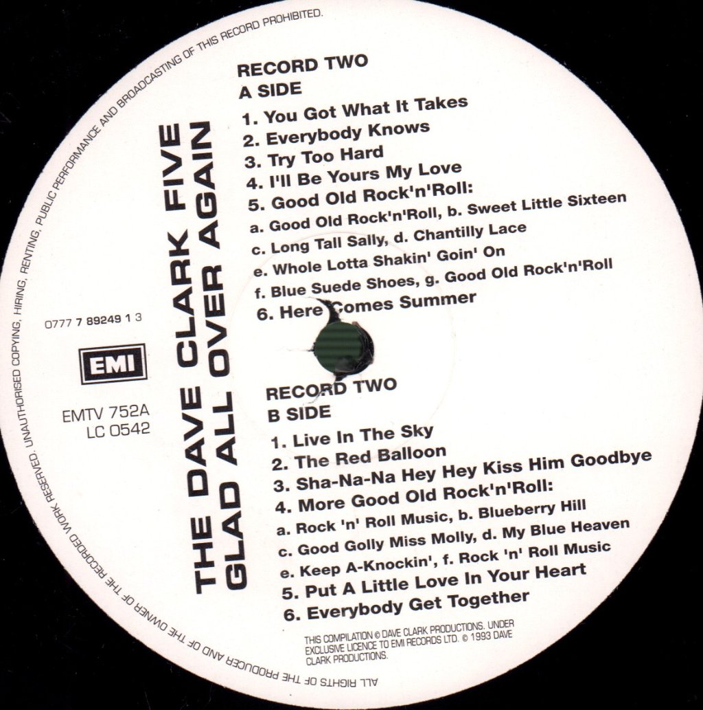 Dave Clark Five - Glad All Over Again - Double Lp