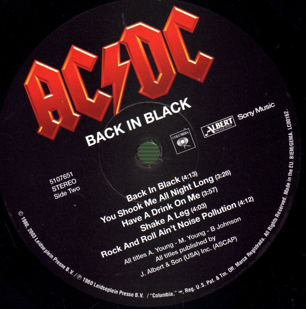 AC/DC - Back In Black - Lp