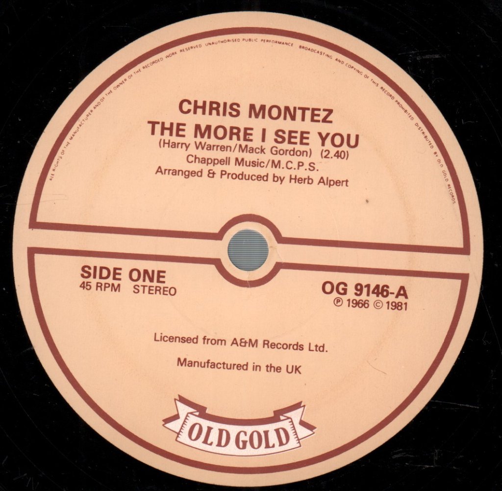Chris Montez - More I See You - 7 Inch