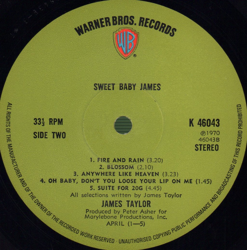 James Taylor - Sweet Baby James - Lp