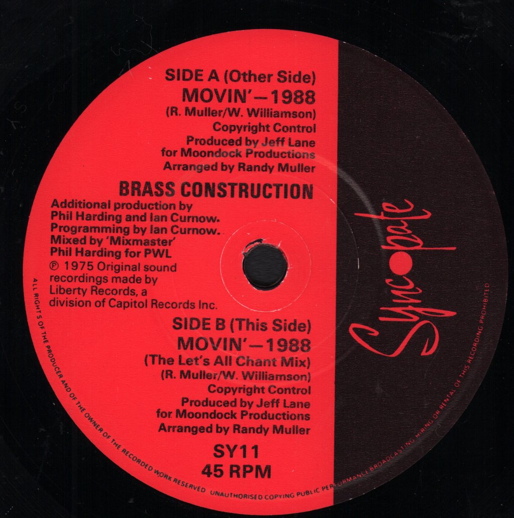 Brass Construction - Movin' 1988 - 7 Inch