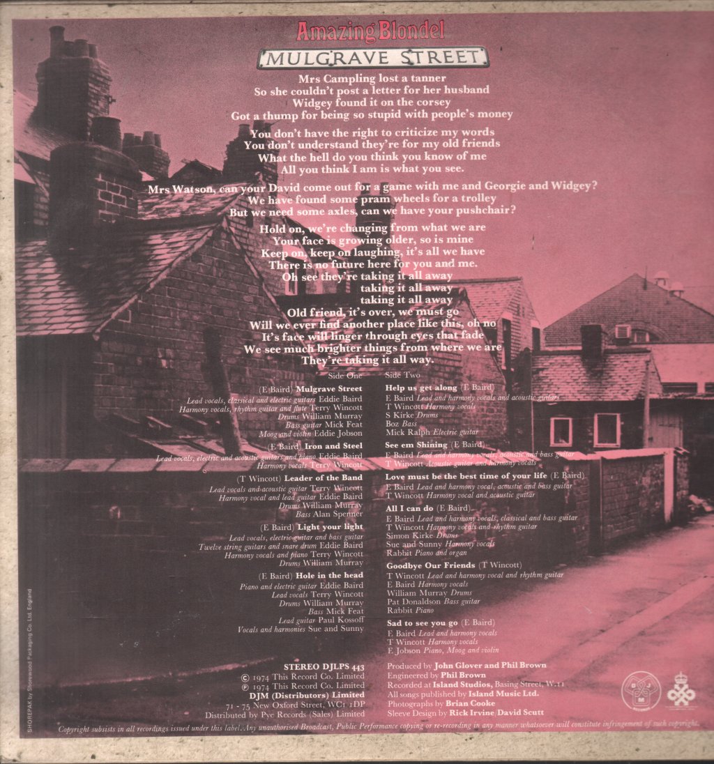 Amazing Blondel - Mulgrave Street - Lp