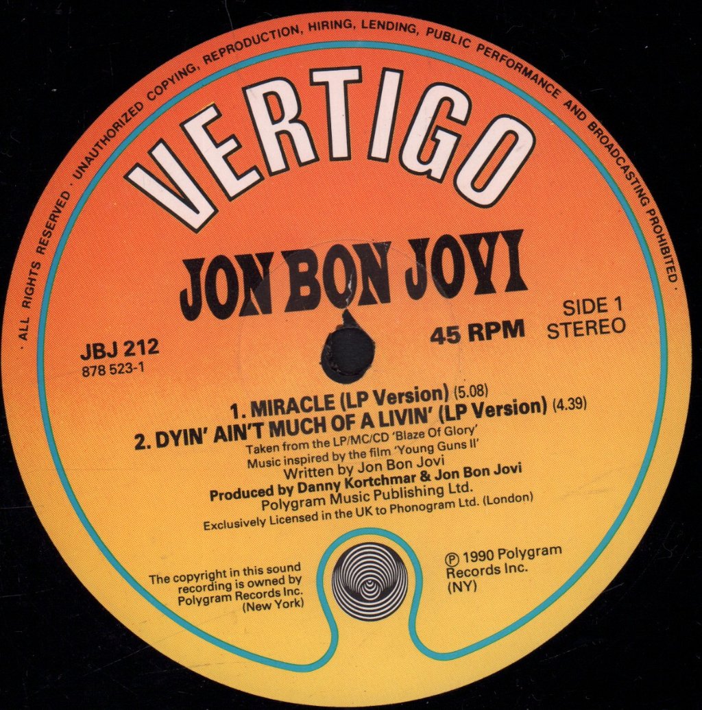 Jon Bon Jovi - Miracle - 12 Inch