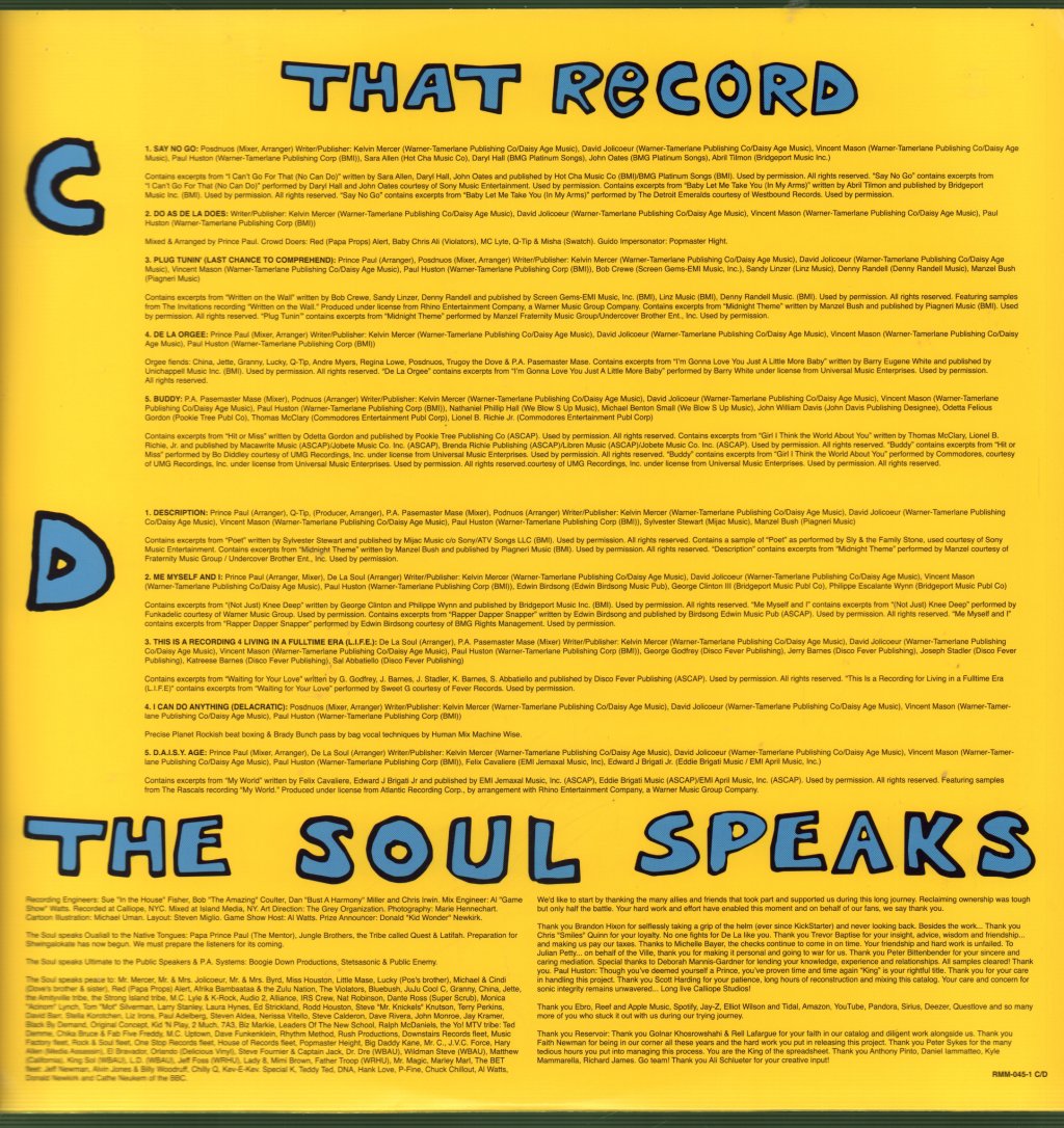 De La Soul - 3 Feet High And Rising (Yellow Vinyl) - Double Lp