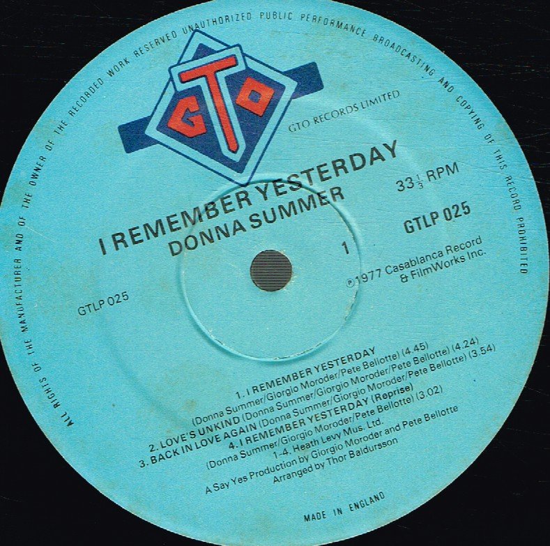 Donna Summer - I Remember Yesterday - Lp