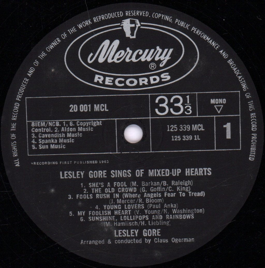 Lesley Gore - Lesley Gore Sings Of Mixed-Up Hearts - Lp